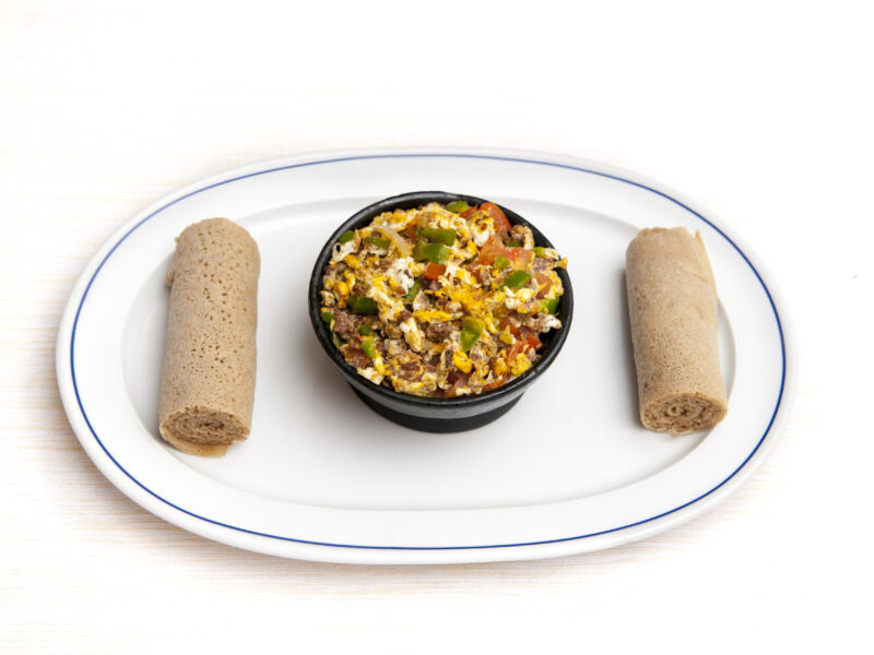 Enqulal Besiga እንቁላል በስጋ