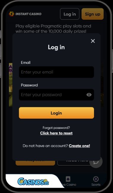 Une soirée typique, du login au gain, instant casino en ligne